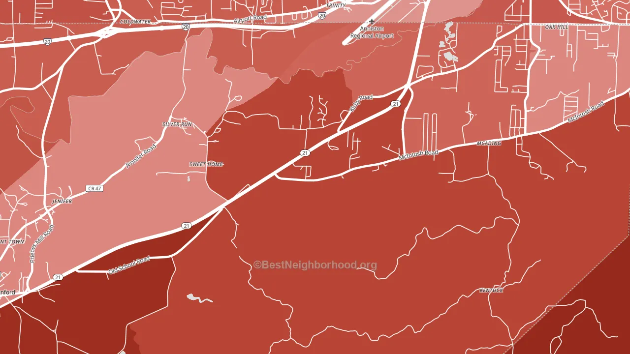 Silver Run, AL block-group political-lean map