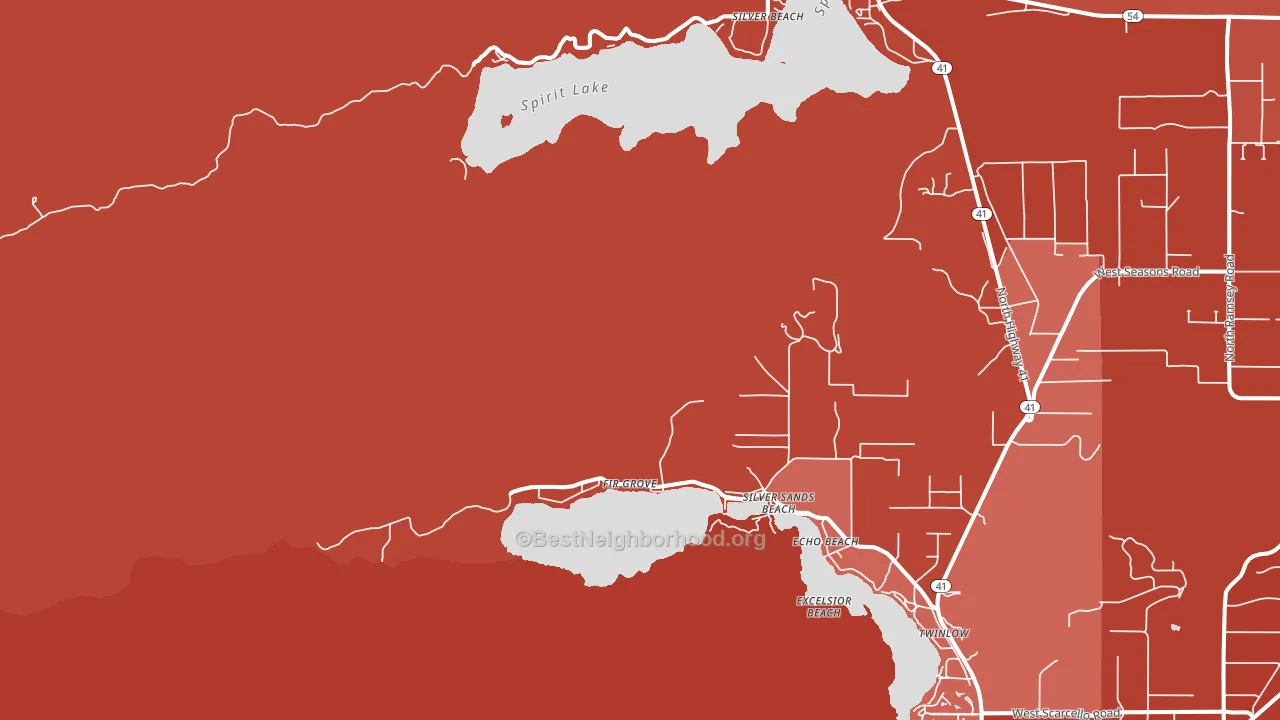 Silver Sands Beach, ID block-group political-lean map
