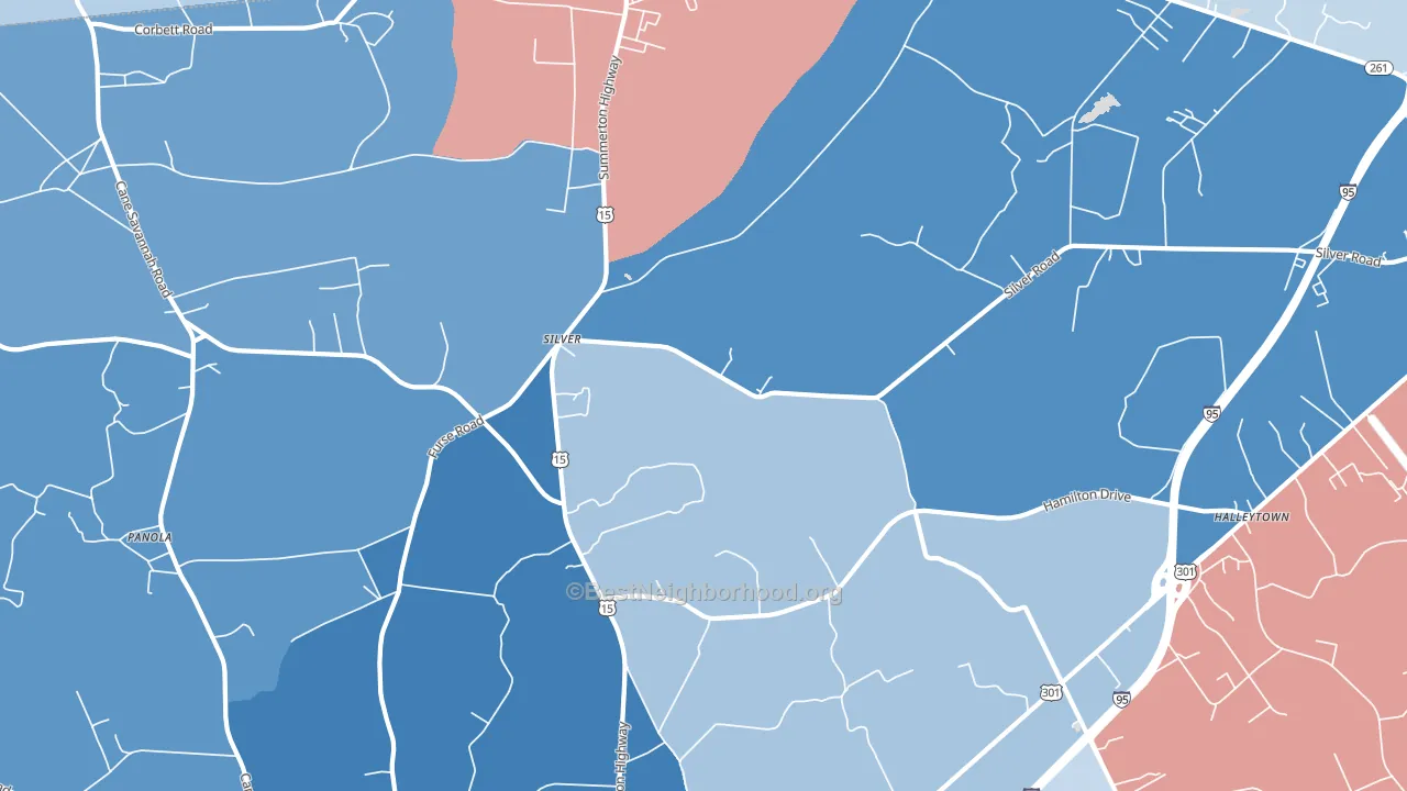 Silver, SC block-group political-lean map