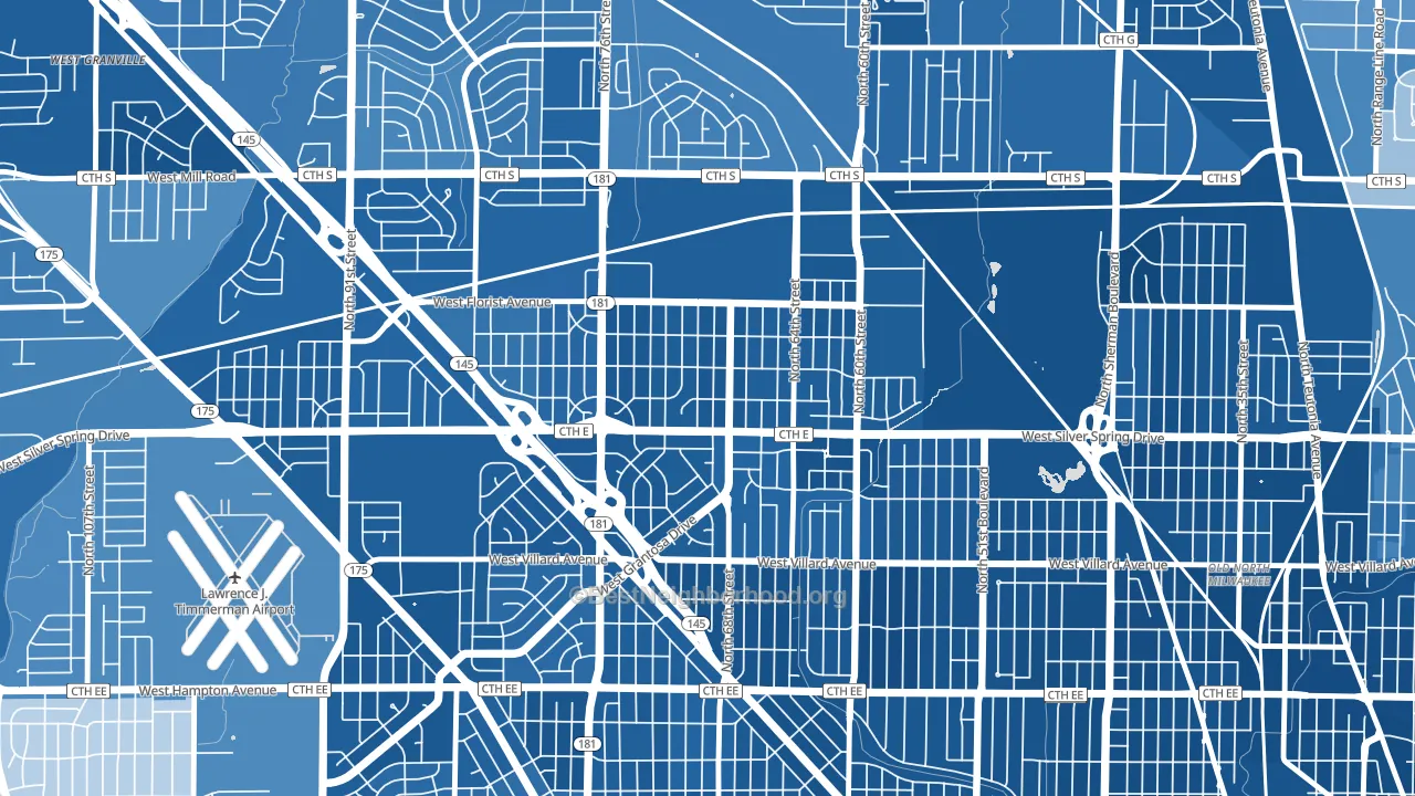 Silver Spring, Milwaukee, WI block-group political-lean map