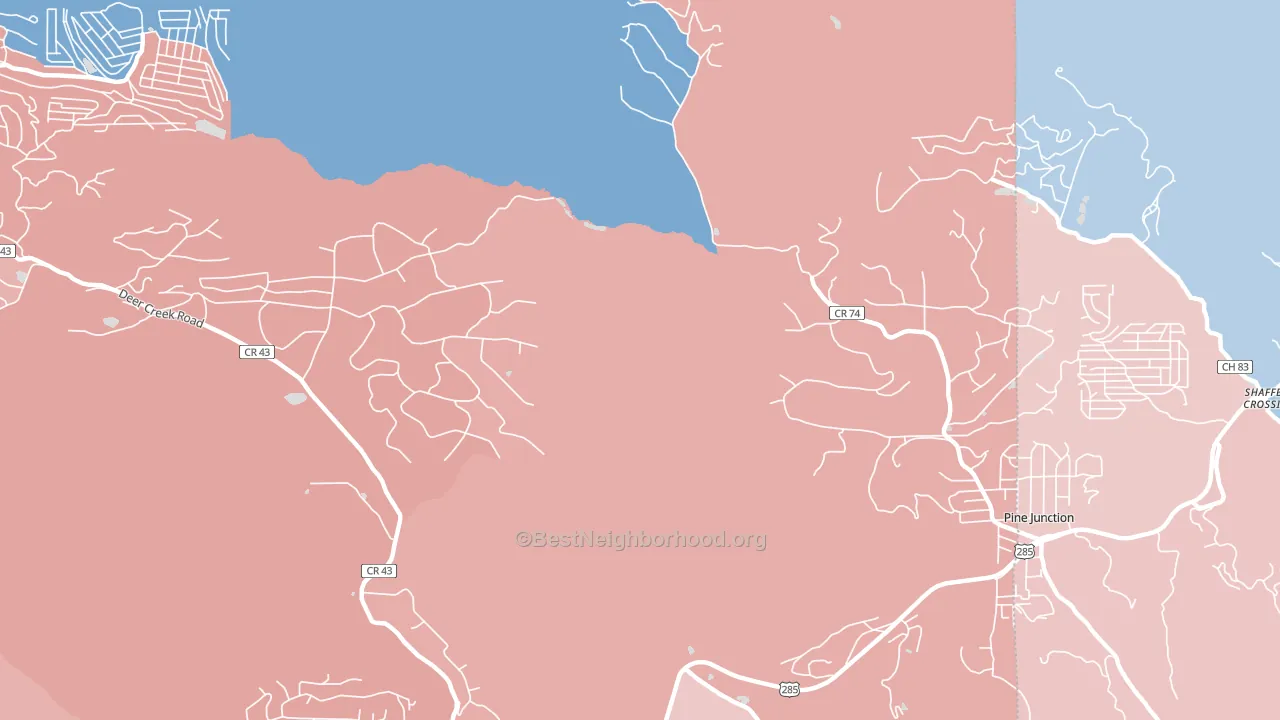 Silver Springs, CO block-group political-lean map