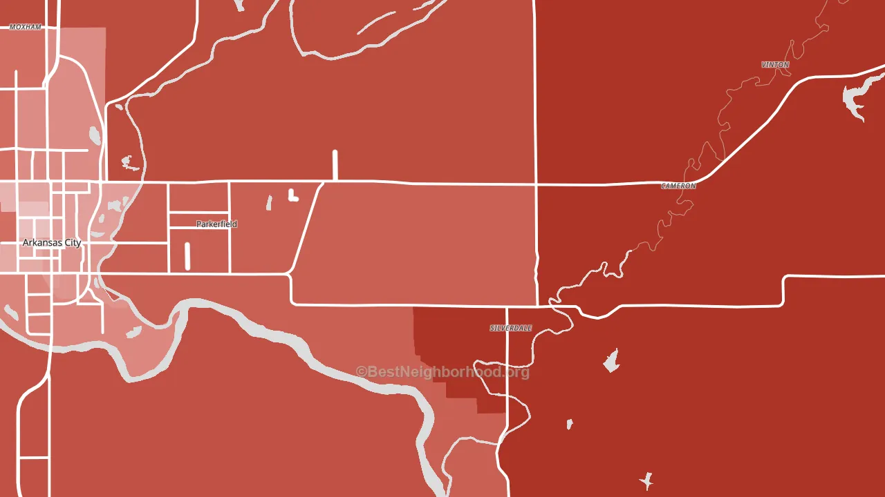 Silverdale, KS block-group political-lean map