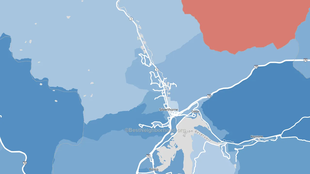 Silverthorne, CO block-group political-lean map