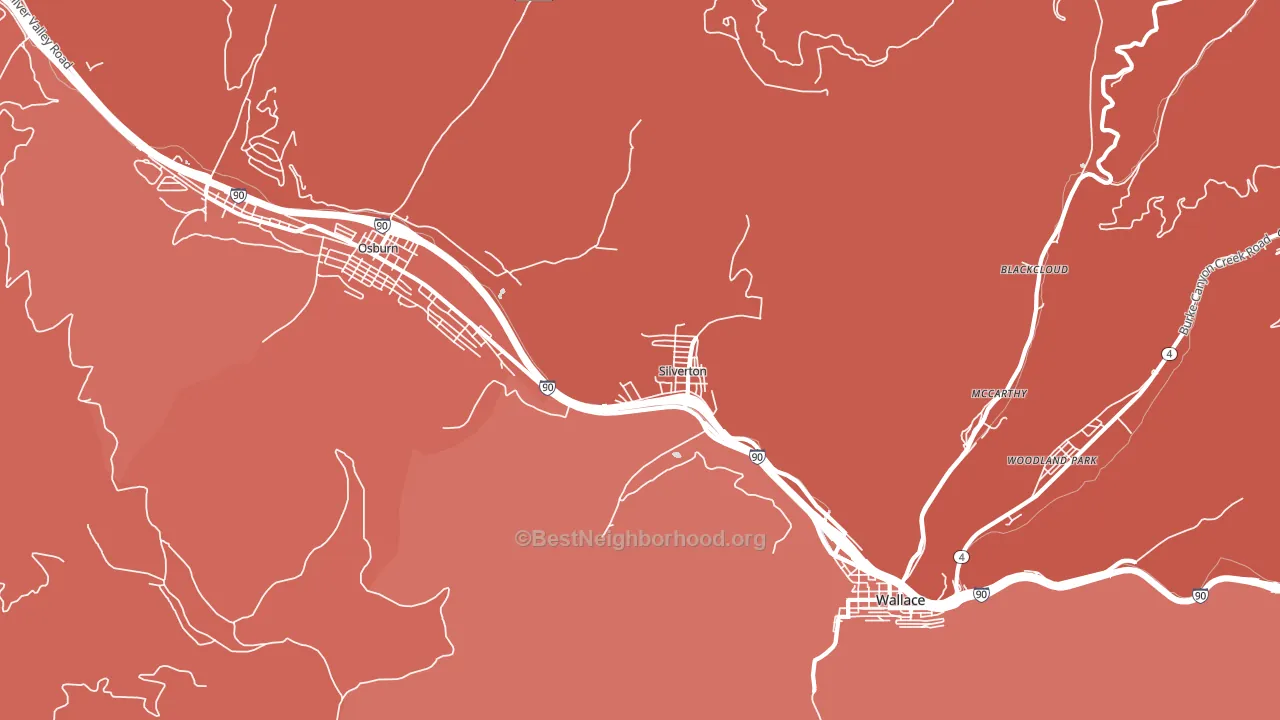 Silverton, ID block-group political-lean map