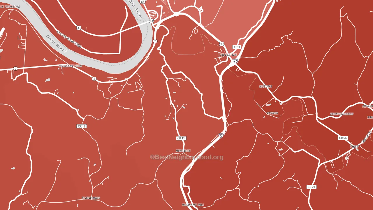 Silverton, WV block-group political-lean map