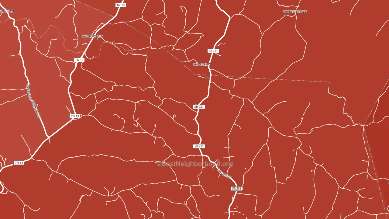 Silvertop, TN block-group political-lean map