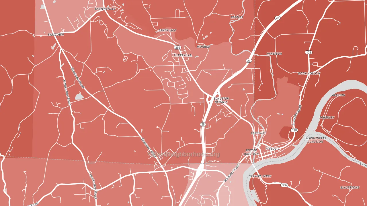 Silverville, PA block-group political-lean map