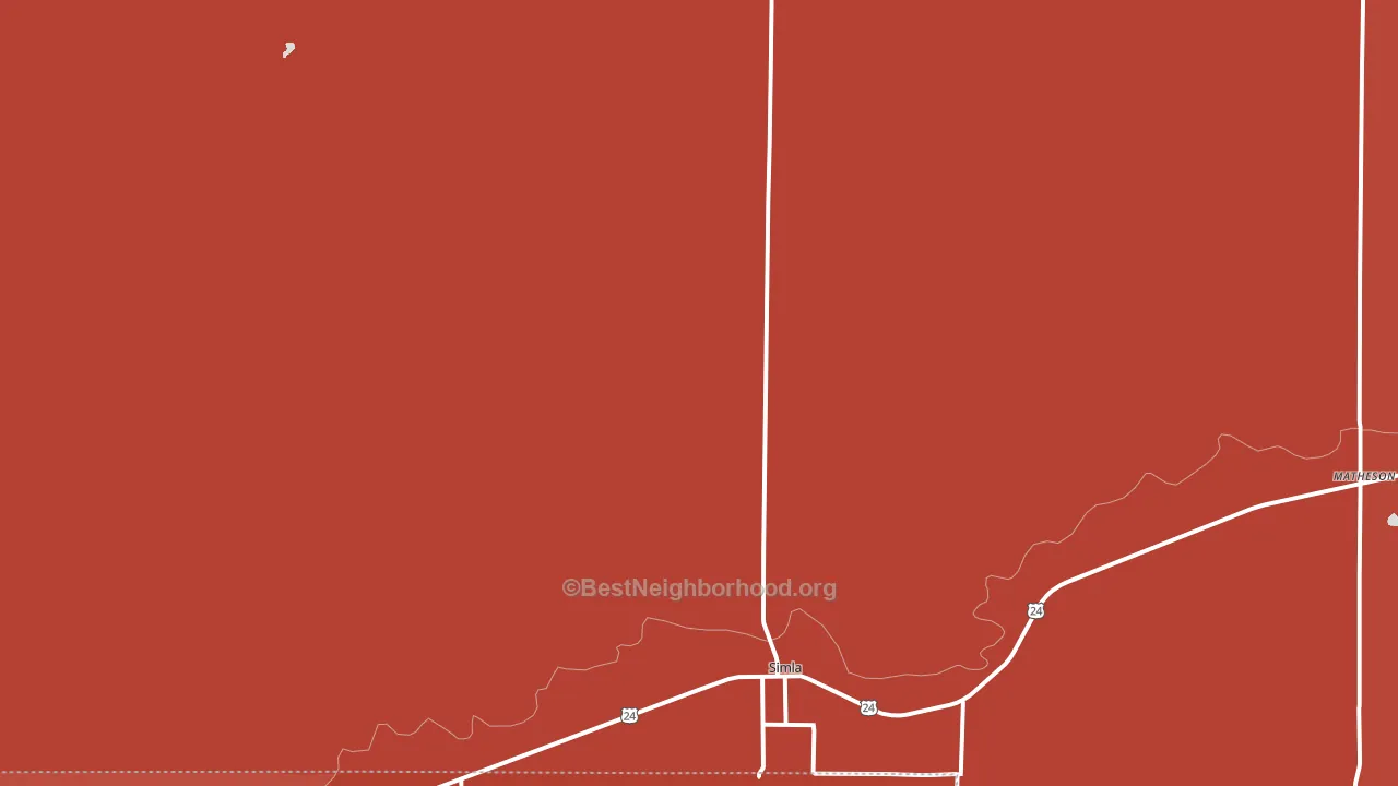 Simla, CO block-group political-lean map