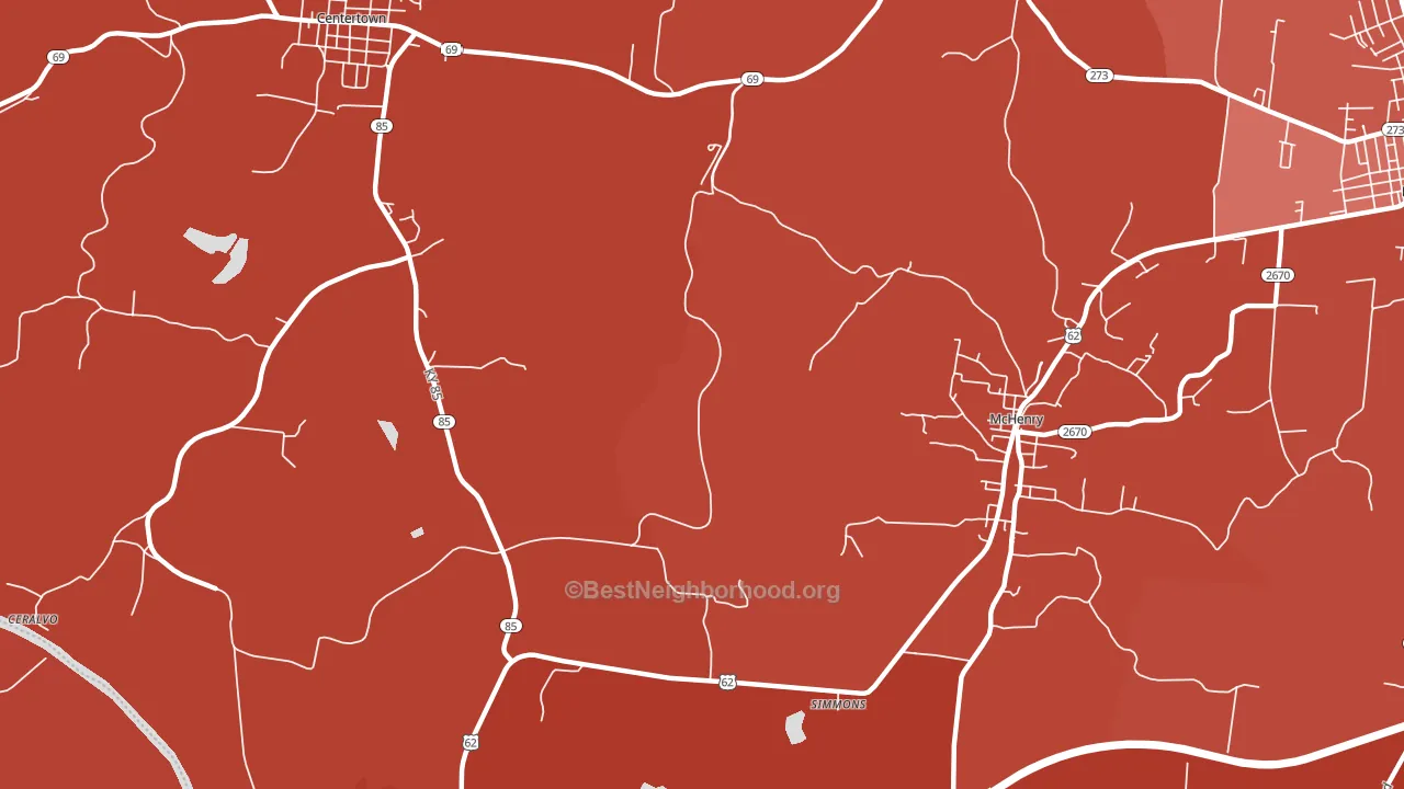 Simmons, KY block-group political-lean map