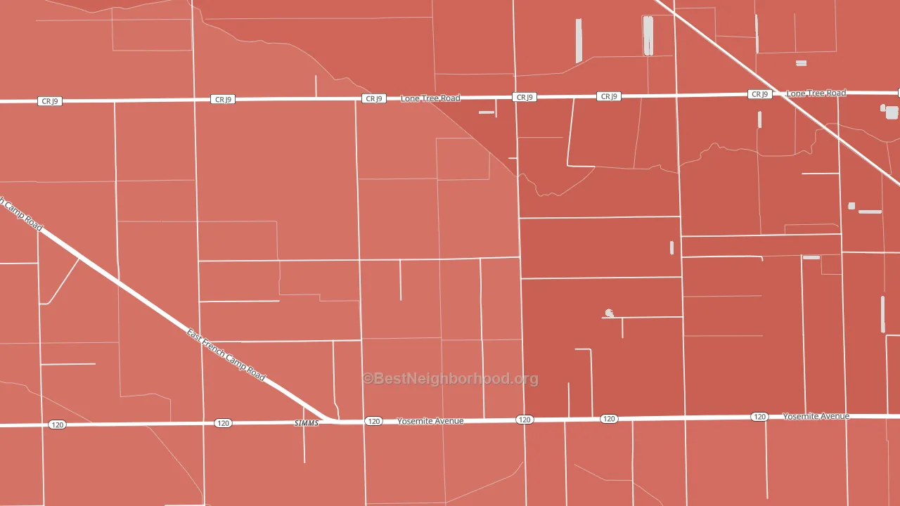 Simms, CA block-group political-lean map
