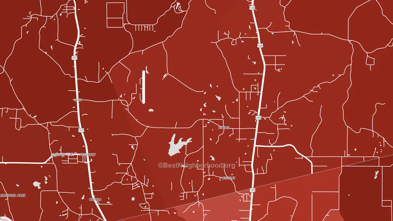 Simms, LA block-group political-lean map