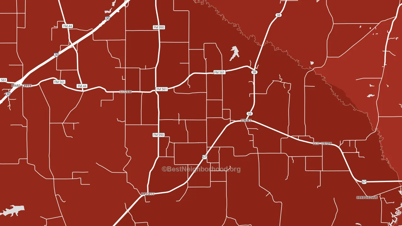 Simms, TX block-group political-lean map