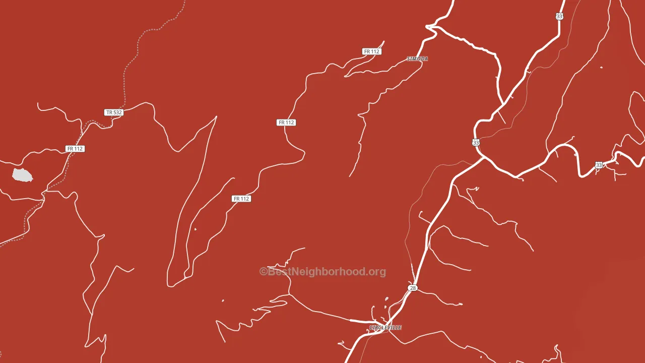 Simoda, WV block-group political-lean map