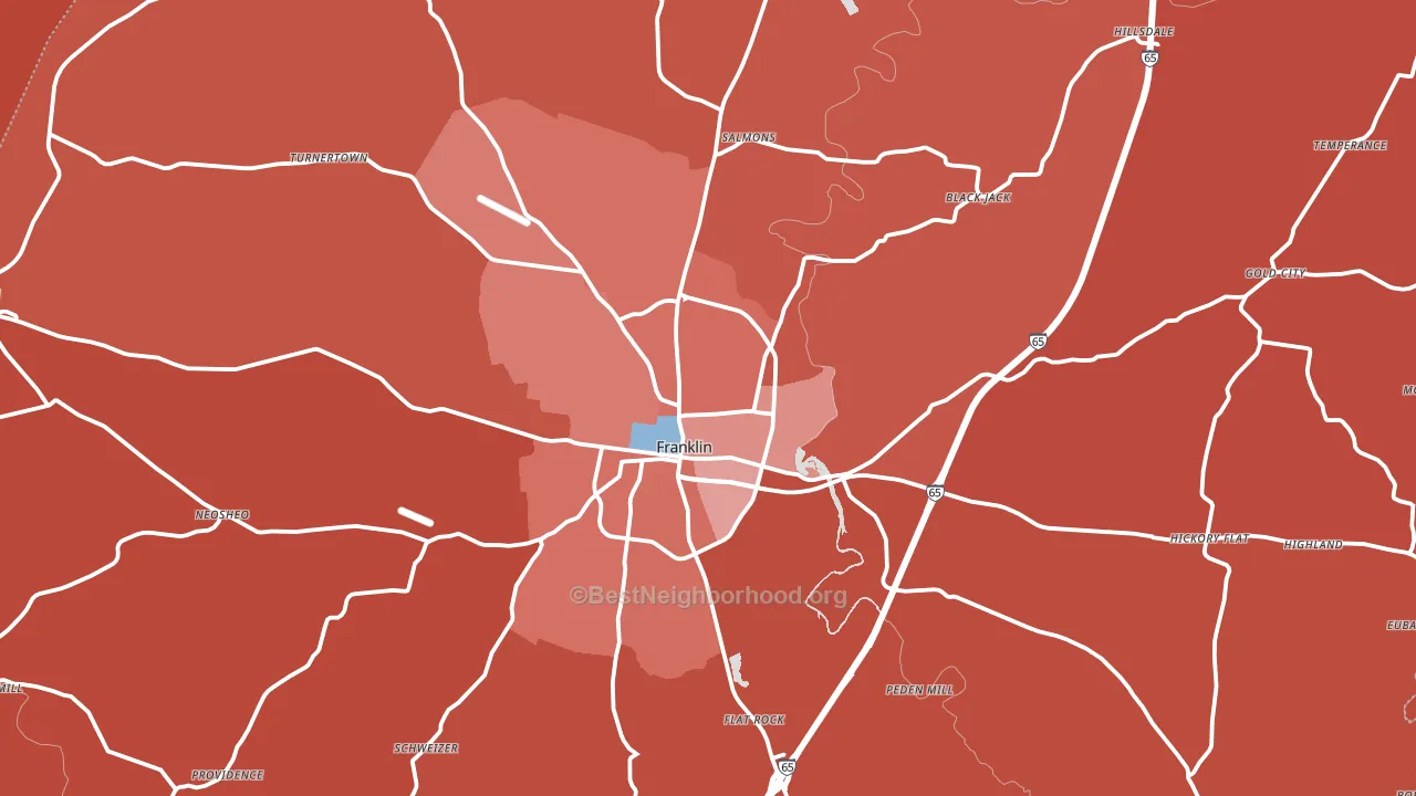 Simpson County, KY block-group political-lean map