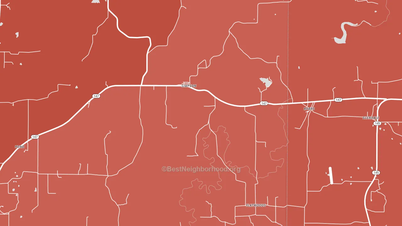 Simpson, IL block-group political-lean map