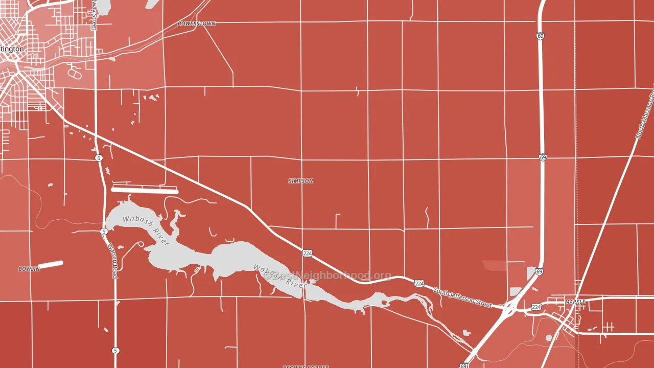 Simpson, IN block-group political-lean map