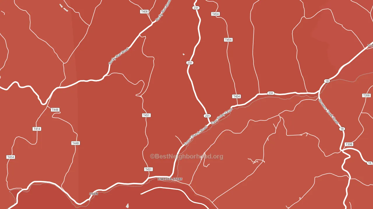 Simpson Store, PA block-group political-lean map