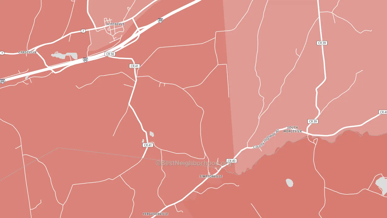 Simpsonville, NY block-group political-lean map