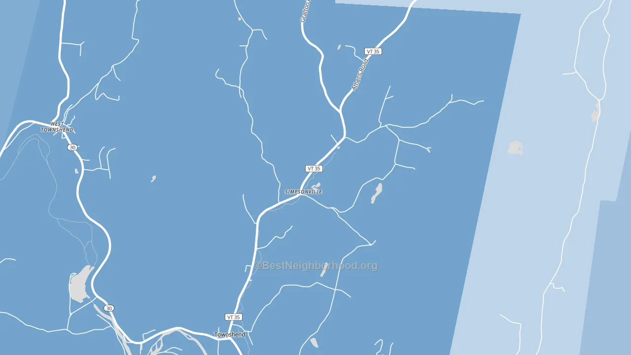Simpsonville, VT block-group political-lean map