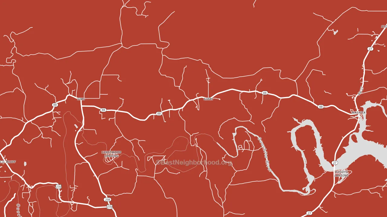 Sims, AR block-group political-lean map