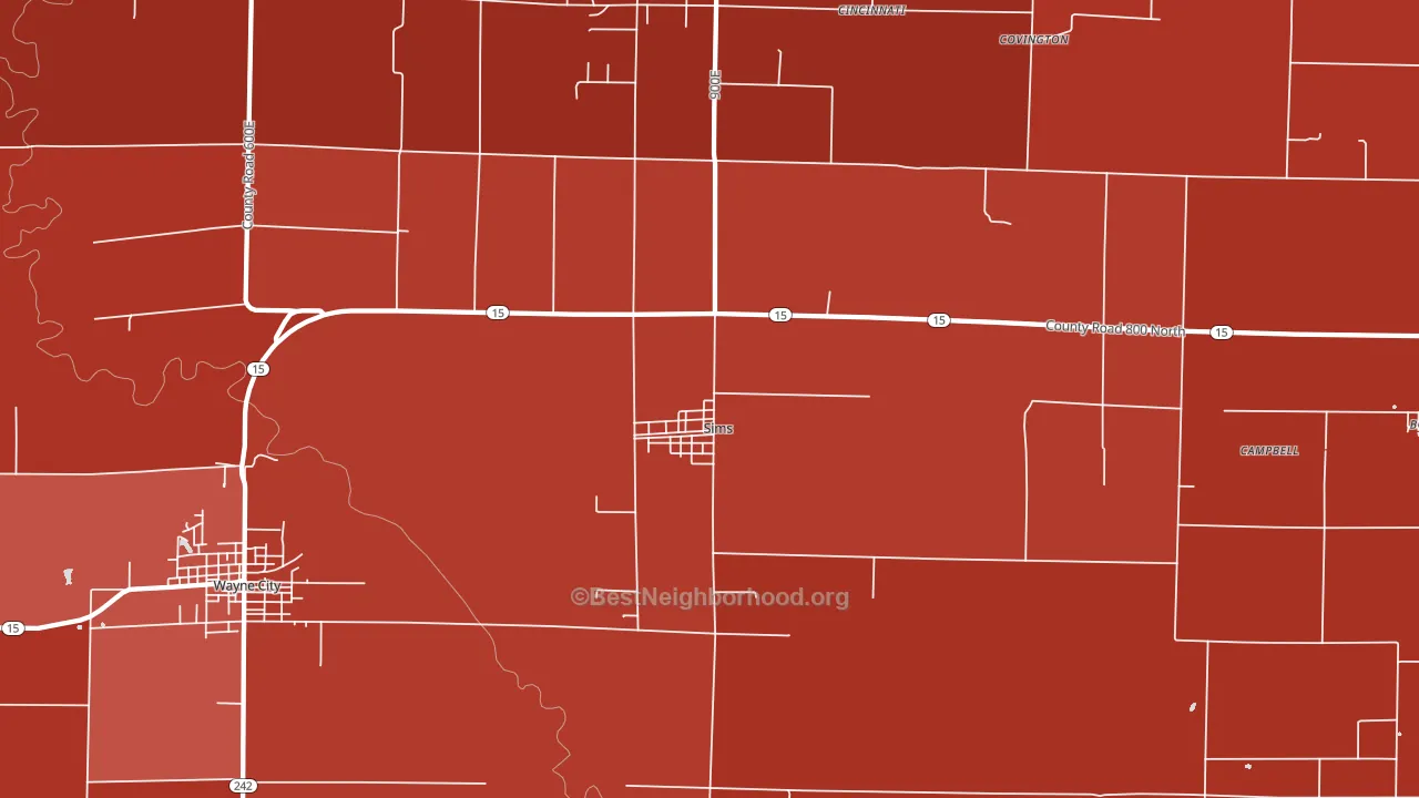 Sims, IL block-group political-lean map