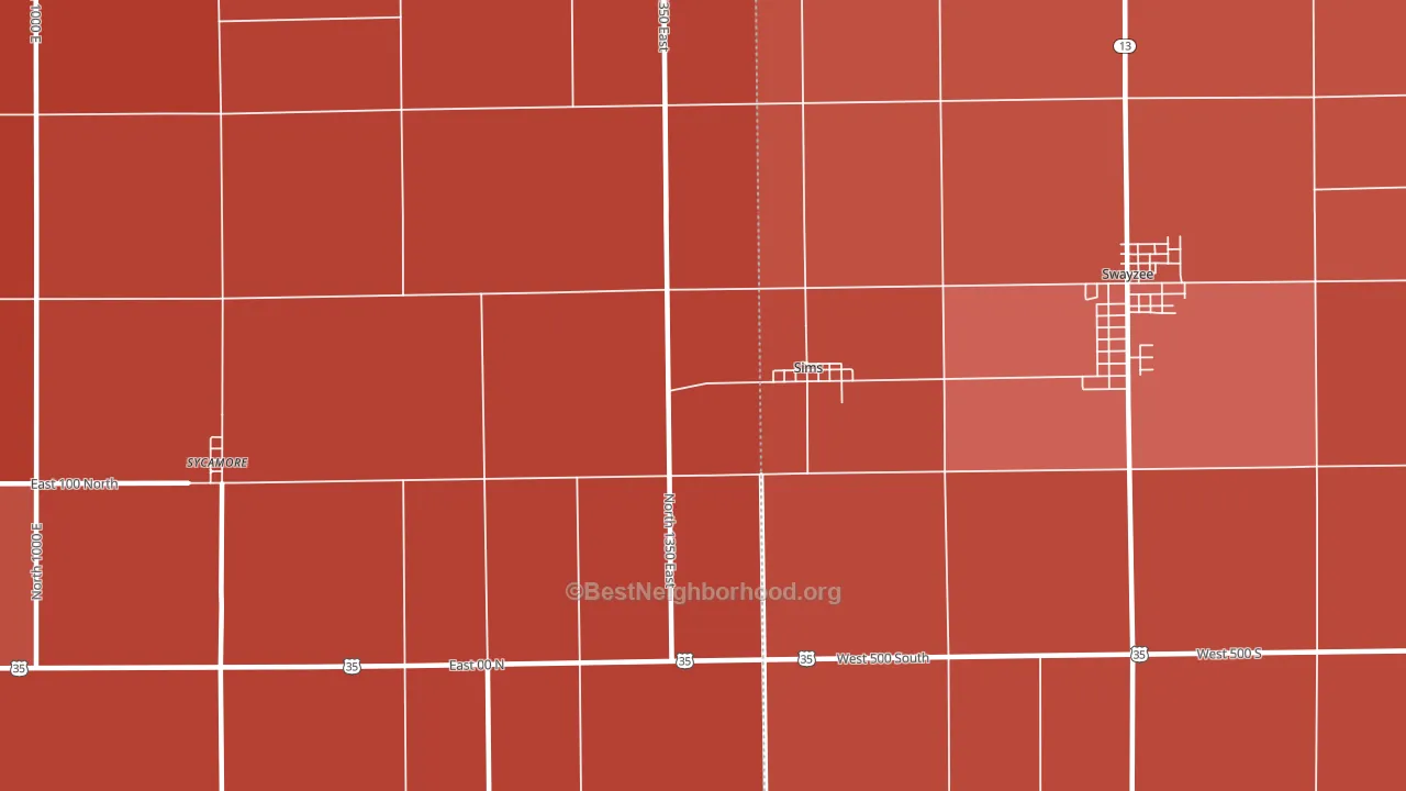 Sims, IN block-group political-lean map