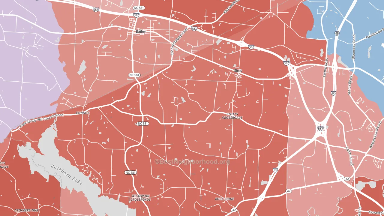Sims, NC block-group political-lean map