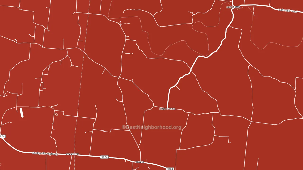 Sims Spring, TN block-group political-lean map