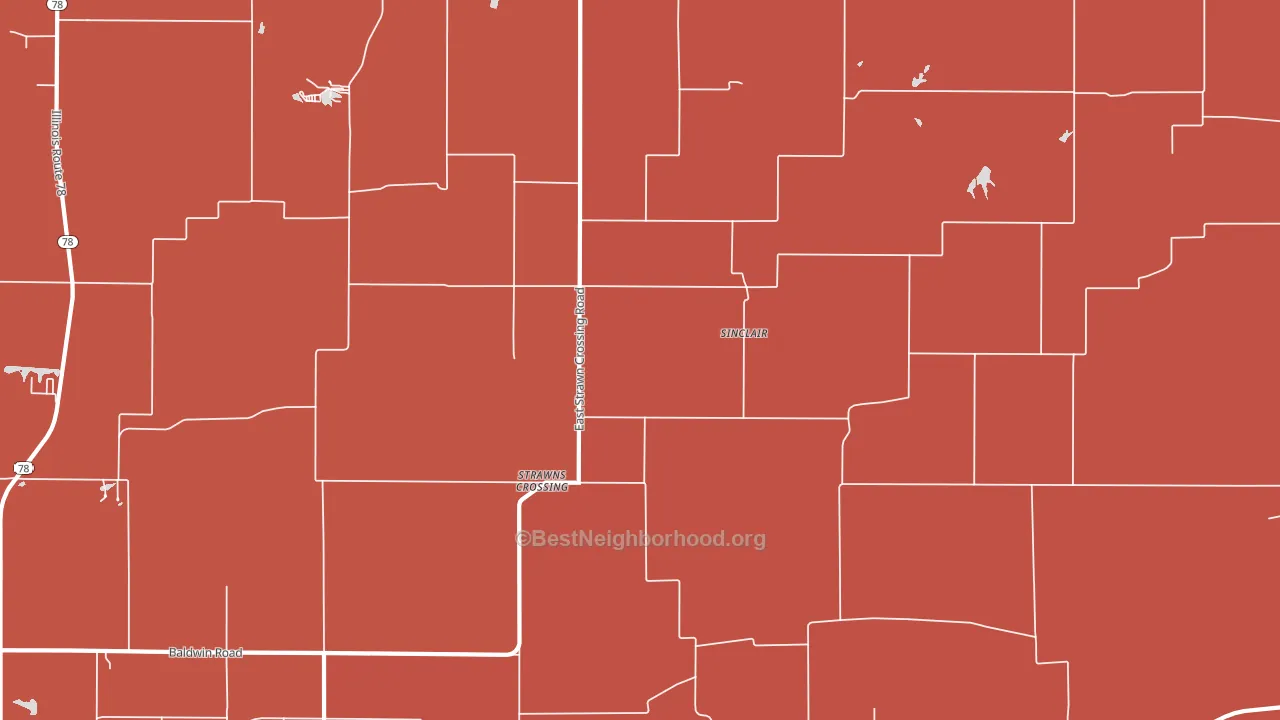 Sinclair, IL block-group political-lean map