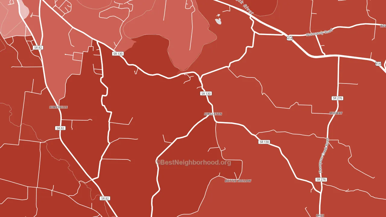 Singleton, TN block-group political-lean map