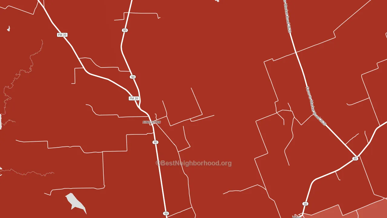 Singleton, TX block-group political-lean map
