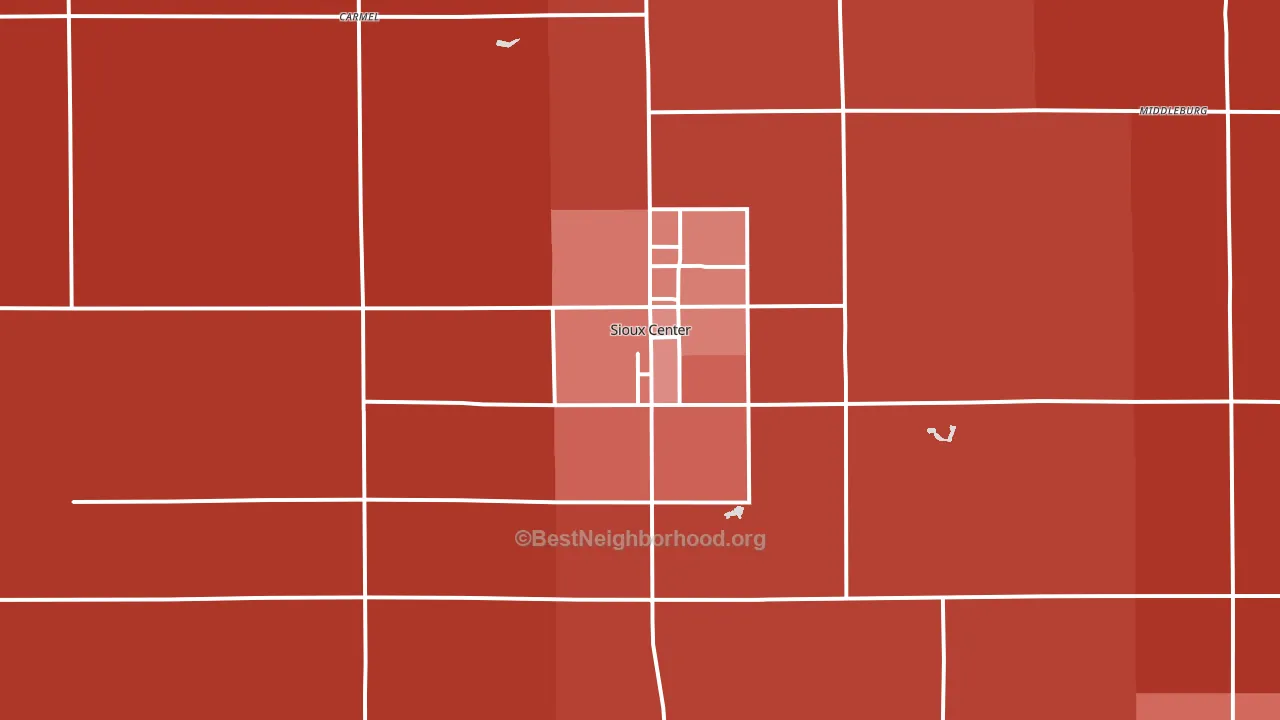 Sioux Center, IA block-group political-lean map