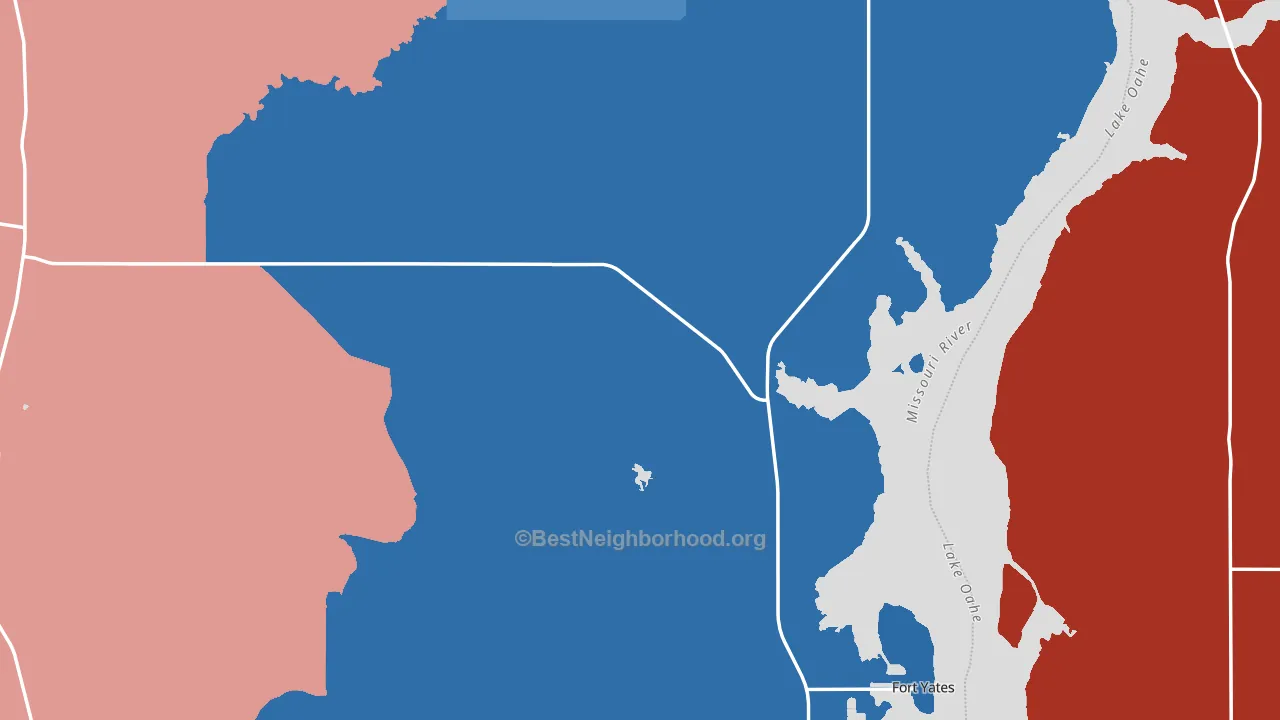 Sioux County, ND block-group political-lean map