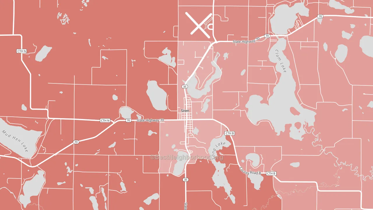 Siren, WI block-group political-lean map