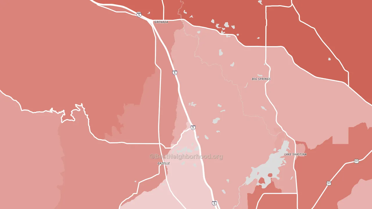 Siskiyou County, CA block-group political-lean map