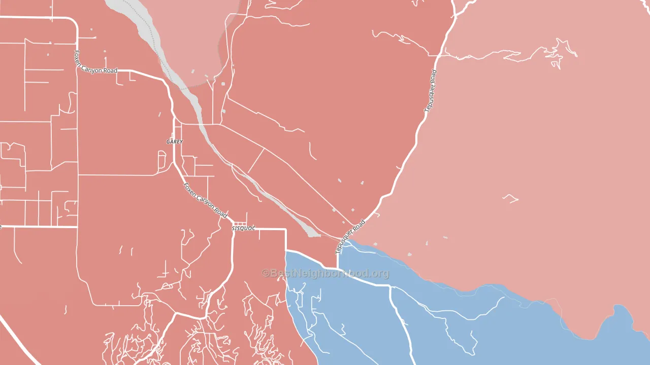 Sisquoc, CA block-group political-lean map