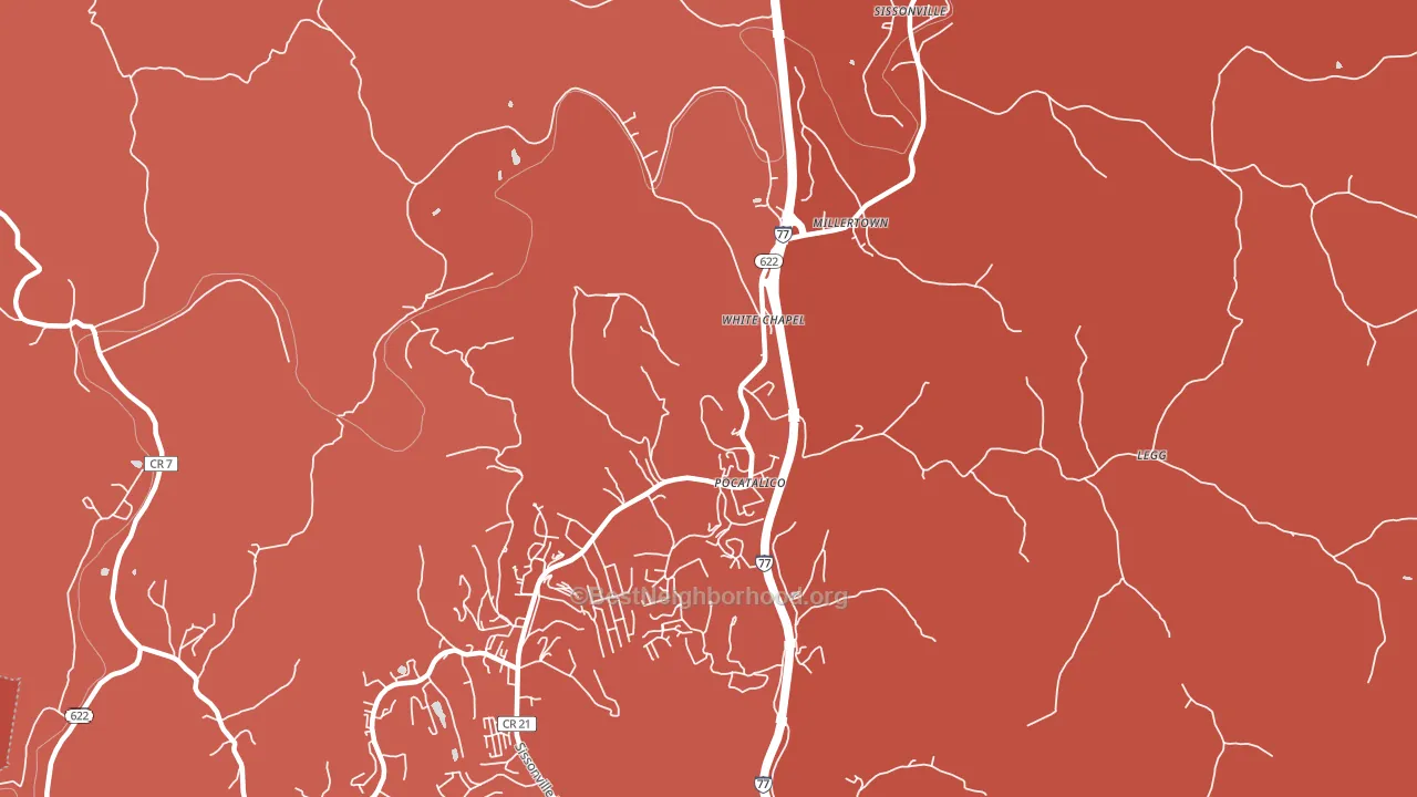 Sissonville, WV block-group political-lean map