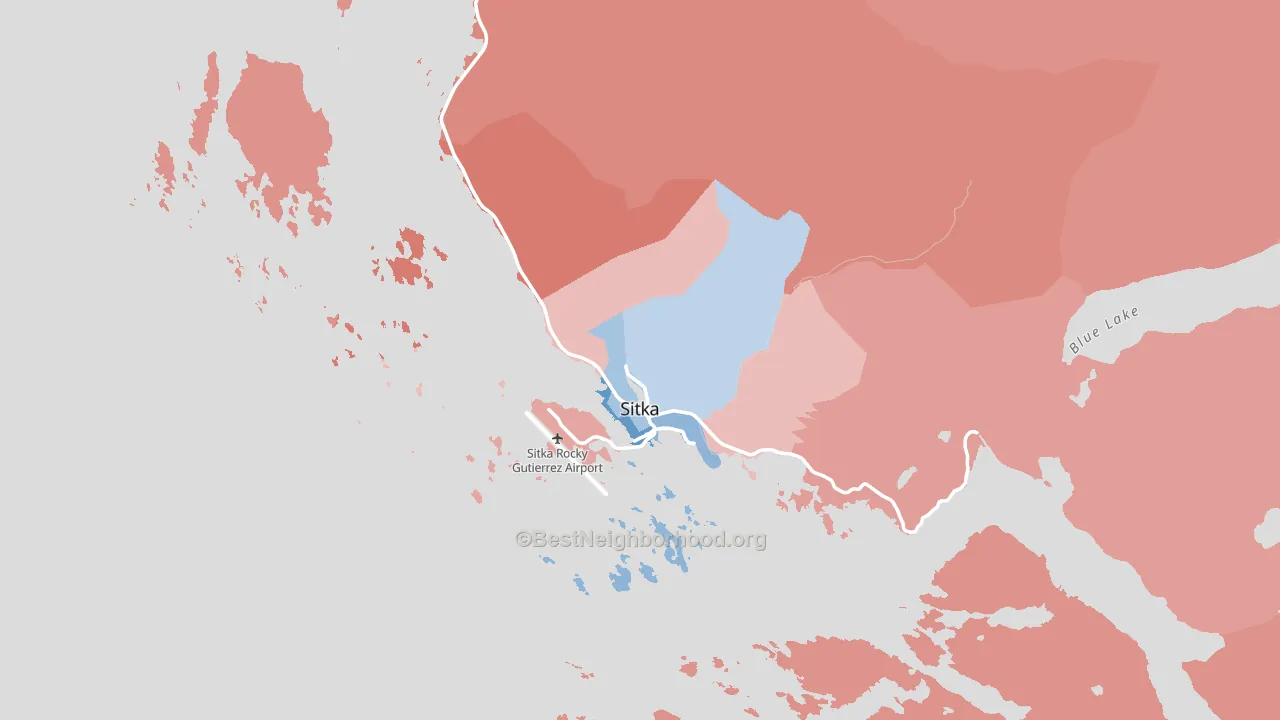 Sitka, AK block-group political-lean map