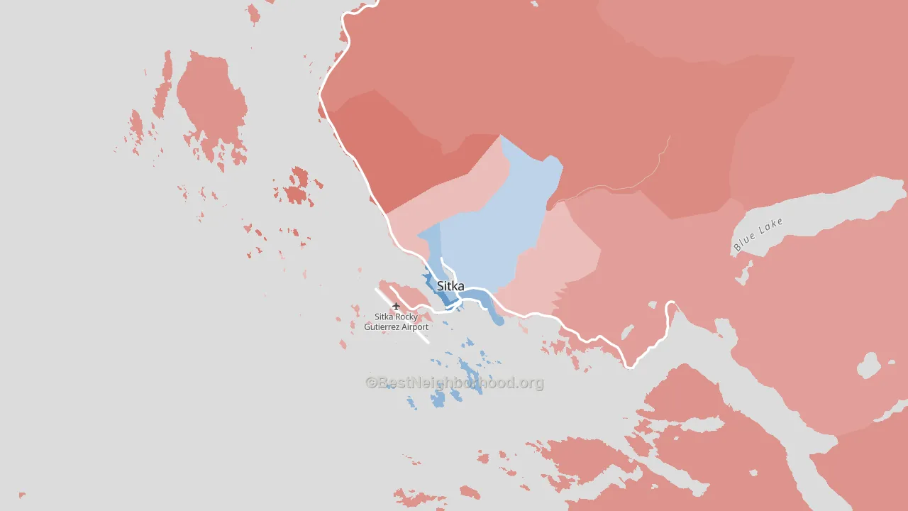 Sitka City and Borough, AK block-group political-lean map