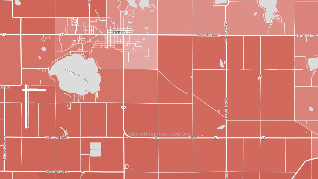 Sitka, MI block-group political-lean map