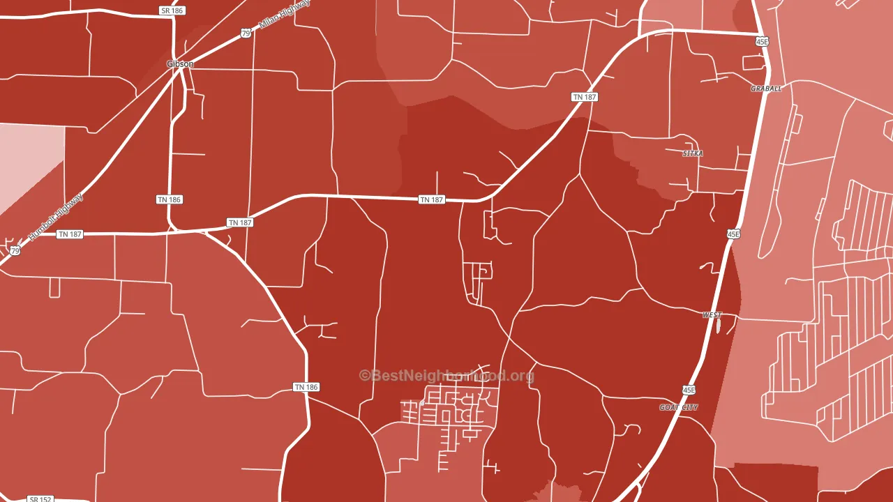 Sitka, TN block-group political-lean map