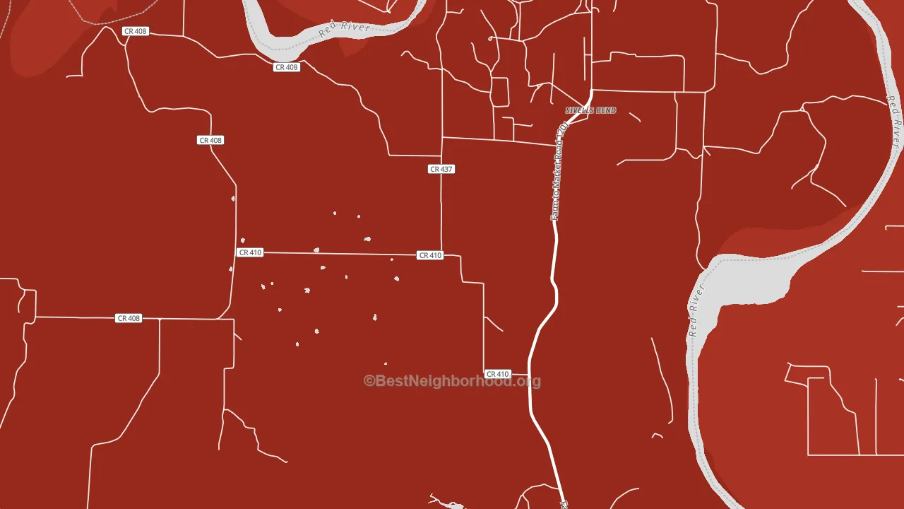 Sivells Bend, TX block-group political-lean map