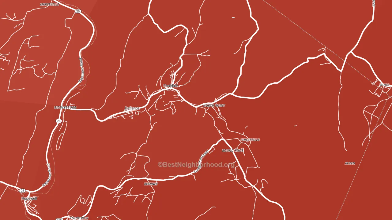 Six Mile Run, PA block-group political-lean map
