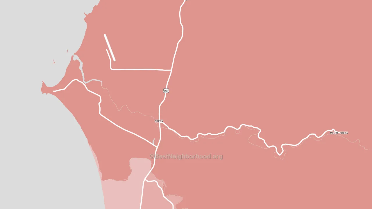 Sixes, OR block-group political-lean map