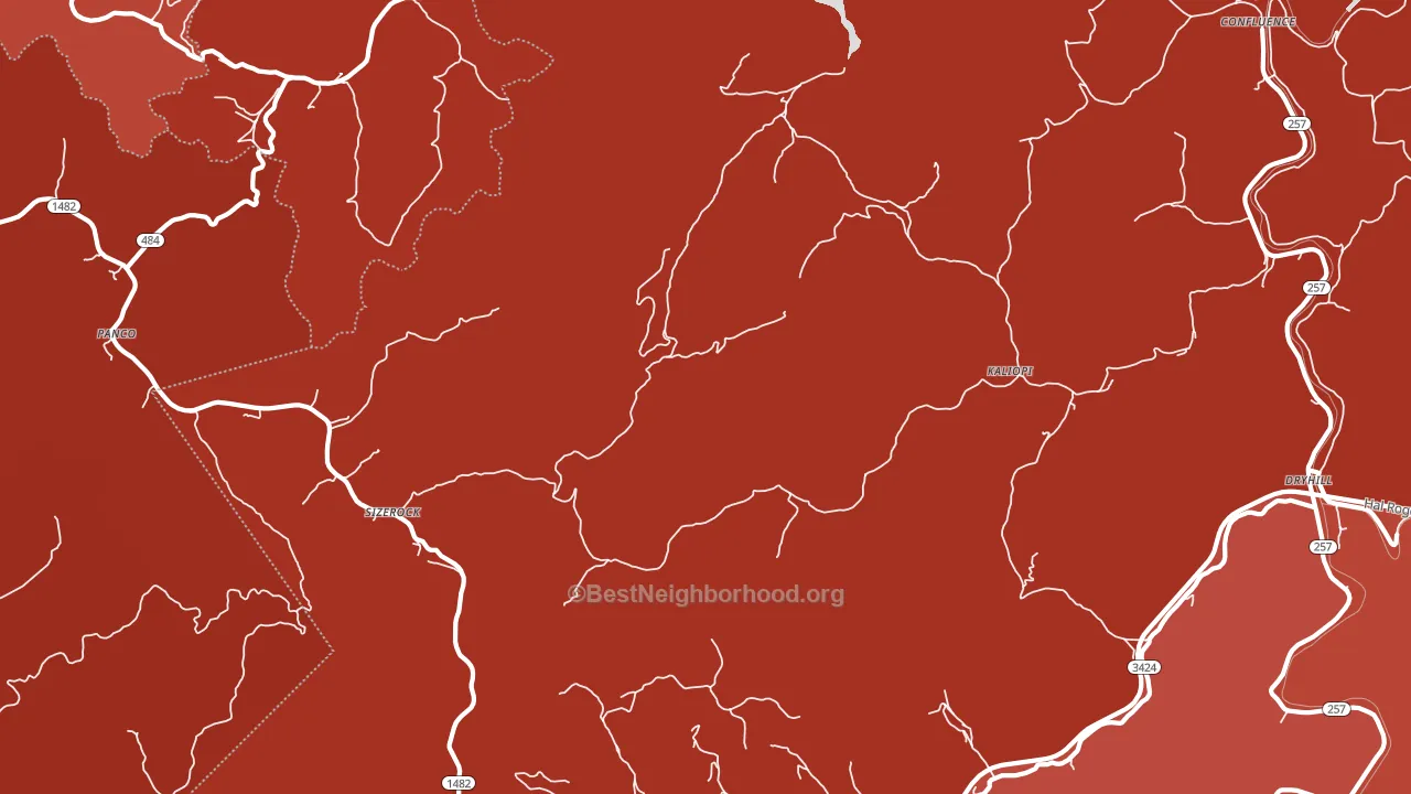 Sizerock, KY block-group political-lean map