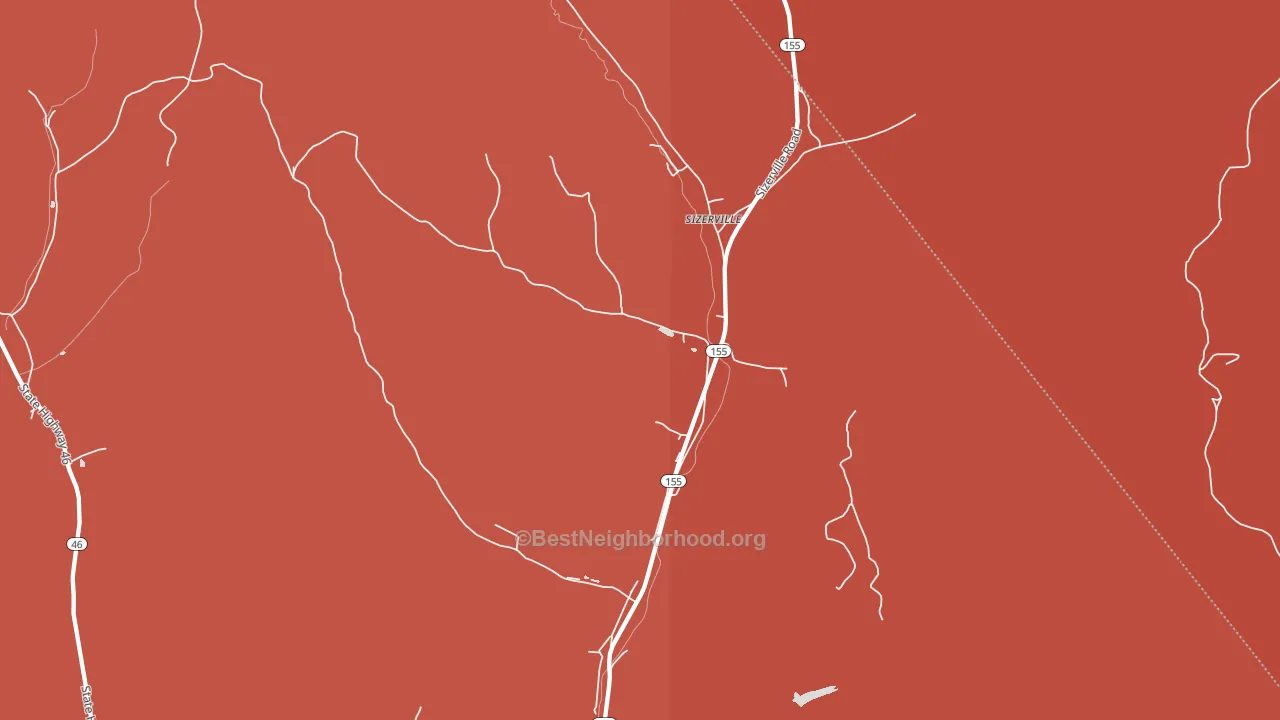 Sizerville, PA block-group political-lean map