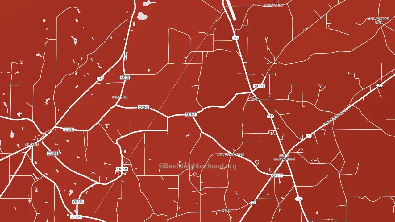 Skaggs Corner, AL block-group political-lean map