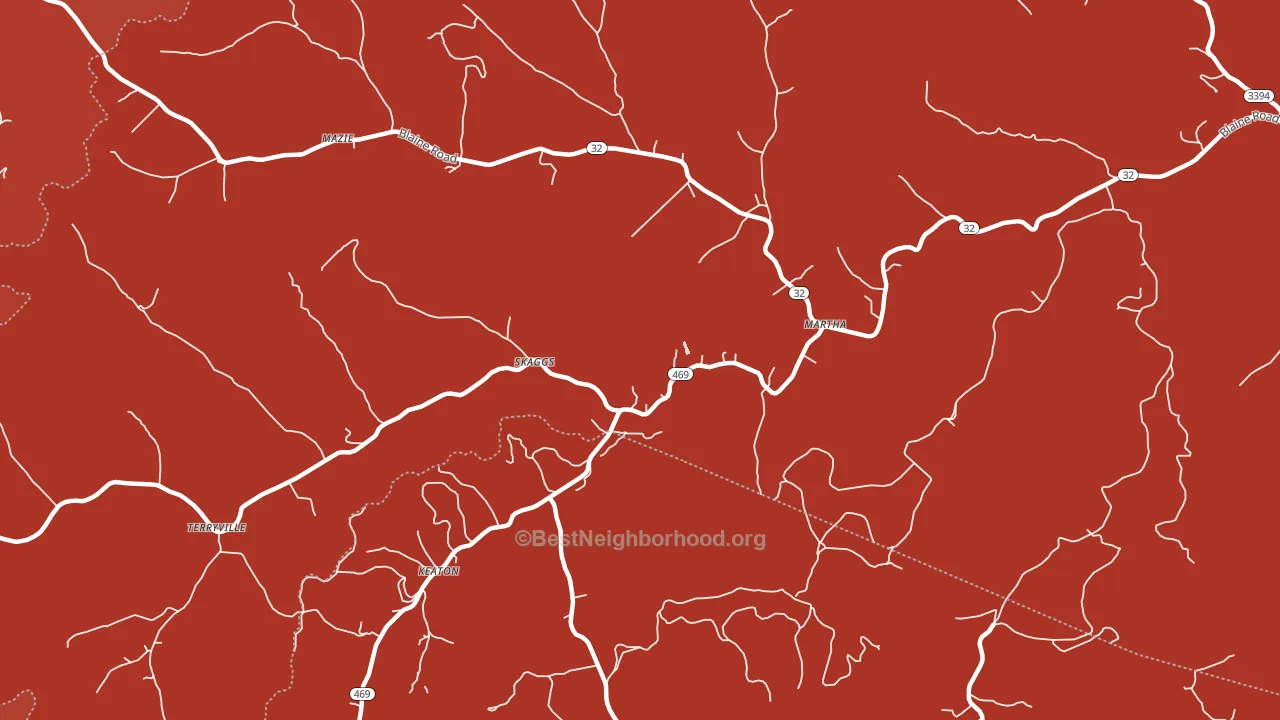 Skaggs, KY block-group political-lean map