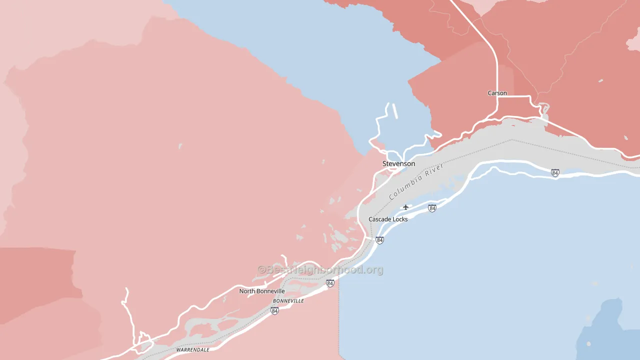 Skamania County, WA block-group political-lean map