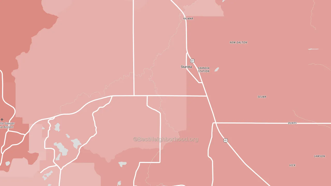 Skandia, MI block-group political-lean map